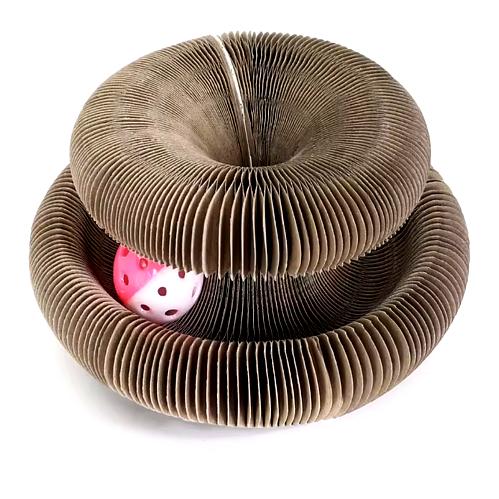 Griffoir pour Chat - Planche d'Orgue Magique - Carton Ondulé - Jouet Interactif avec Balle - Pliable et Modulable - Respectueux de l'Environnement